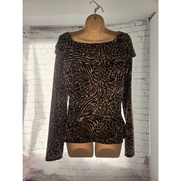 Rafaella Women's Size Large Leopard Print Blouse - Picture 9 of 9